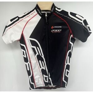 Hincapie Felt Bicycles Cycling Jersey Medium Full Zip Black White Red S/S